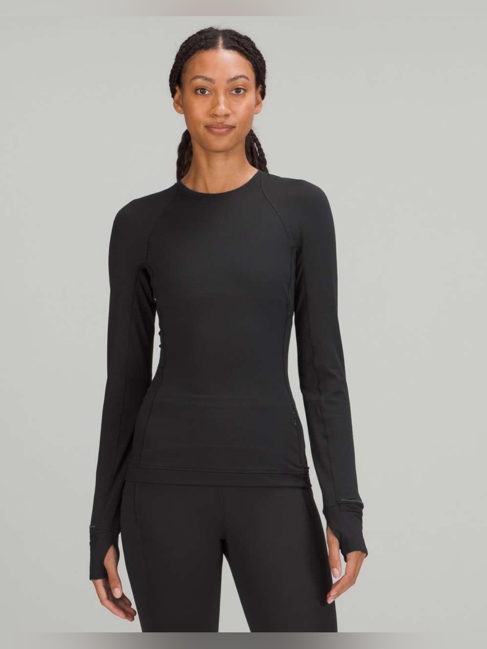 Lululemon Its Rulu Run Long Sleeve Shirt Women’s 4 Activewear Stretch Black Gym